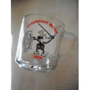 Vintage Walt Disney's Steamboat Willie 1928 Retro Anchor Hocking Coffee Cup
